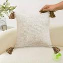 SOGA 50cm Beige Pillow Textured Throw Cover, Luxurious Rib Knit Ribbed