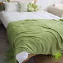 SOGA Green Acrylic Knit Throw Blanket