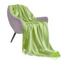 SOGA Green Acrylic Knit Throw Blanket